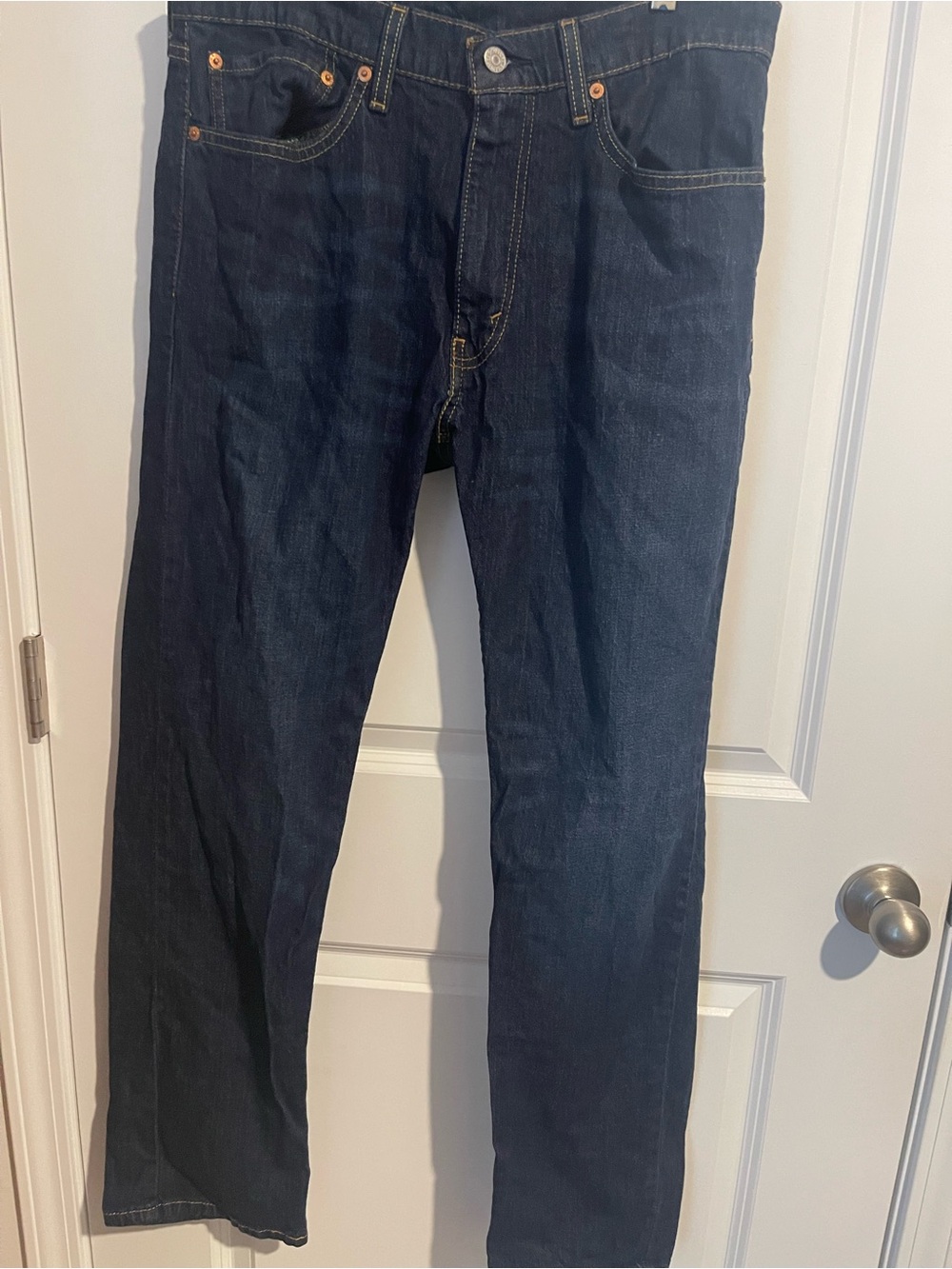 LEVI 505 34X32 Men's Dark Blue Straight Leg Jeans